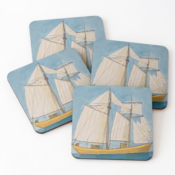 Item preview, Ship, Topsail Schooner, Ink Painting designed and sold by Erusainku.