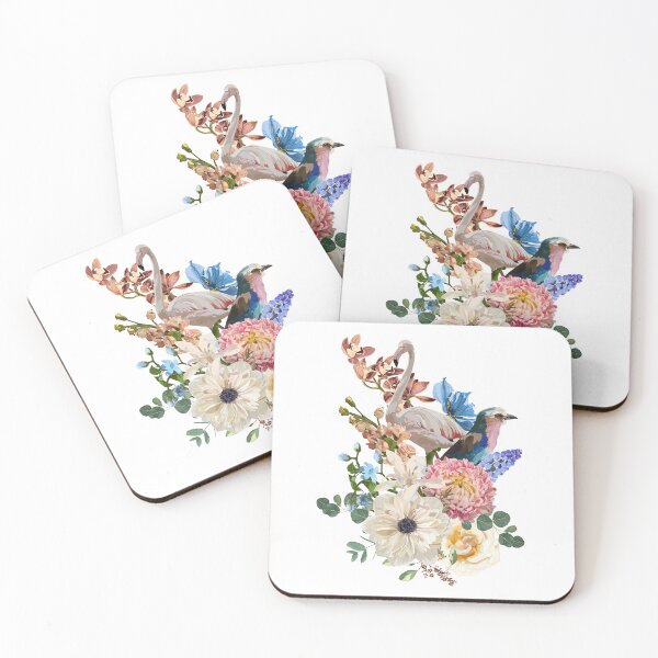 Item preview, Summer design with flamingo bird, tropical beach background banners. designed and sold by MatyKotiv.