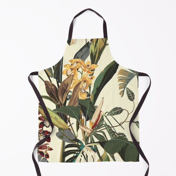 Item preview, Tropical night vintage wild pattern, palm tree, palm leaves and plant floral seamless border beige background. designed and sold by MatyKotiv.