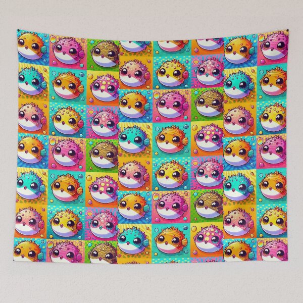 Item preview, pop art puffer fish designed and sold by Dogandesighn.