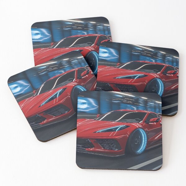 Item preview, Candy Apple Red Corvette E-Ray Poster – Electrified Performance in Stunning Red V designed and sold by AutoPopStudio.