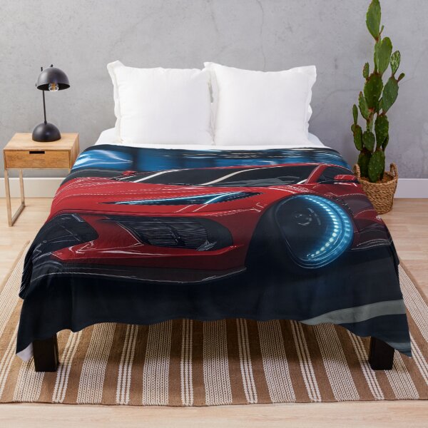 Item preview, Candy Apple Red Corvette E-Ray Poster – Electrified Performance in Stunning Red V designed and sold by AutoPopStudio.