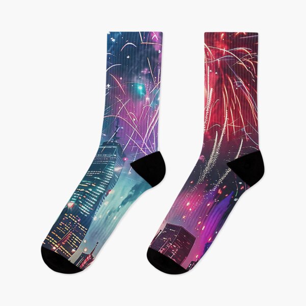 Item preview, fireworks bursting over a war memorial, with American flags in the foreground. designed and sold by CheerForGoods.