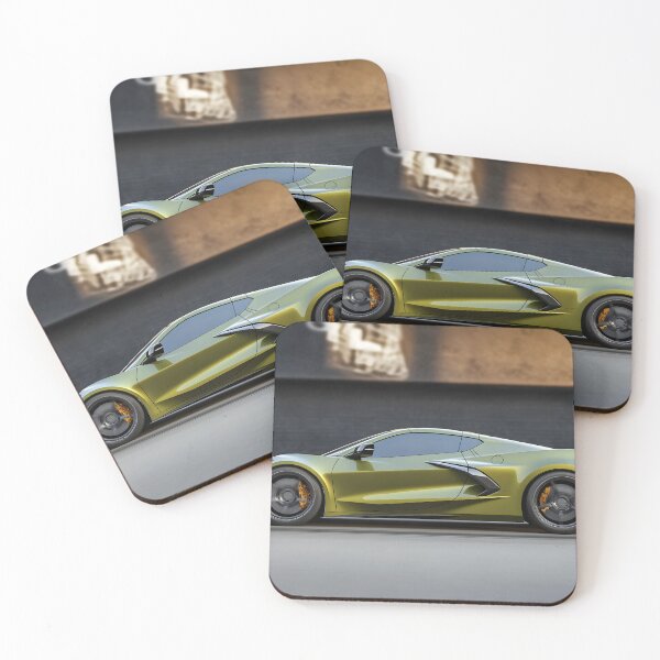 Item preview, Green Corvette E-Ray Poster – Electrified Muscle in Striking Green VIII designed and sold by AutoPopStudio.