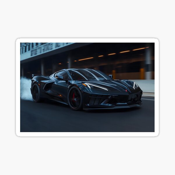 Item preview, Black Corvette E-Ray Poster – Sleek Hybrid Power VII designed and sold by AutoPopStudio.