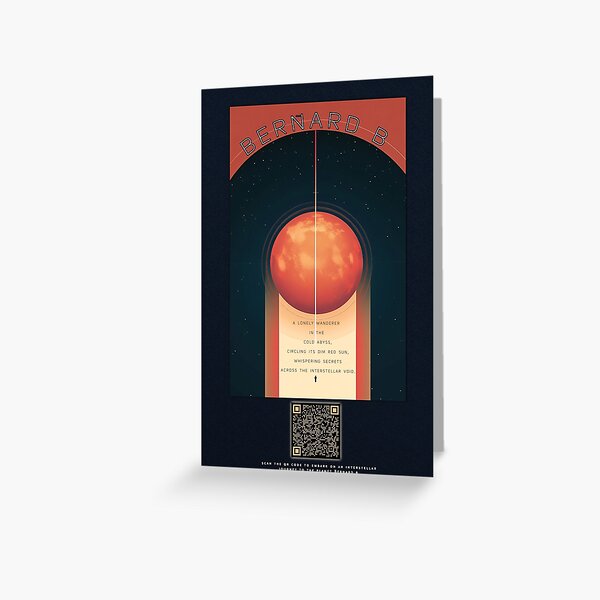 Item preview, Retro Sci-Fi Exoplanet Poster | Interactive QR Code designed and sold by FILMATIC.