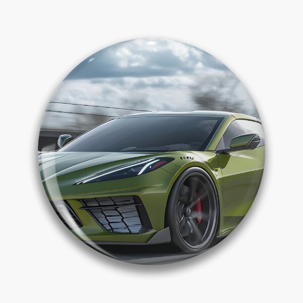 Item preview, Green Corvette E-Ray Poster – Electrified Muscle in Striking Green IX designed and sold by AutoPopStudio.