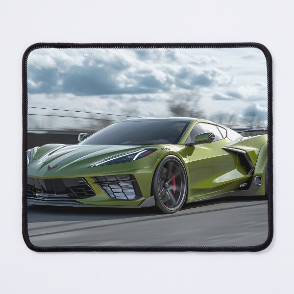 Item preview, Green Corvette E-Ray Poster – Electrified Muscle in Striking Green IX designed and sold by AutoPopStudio.