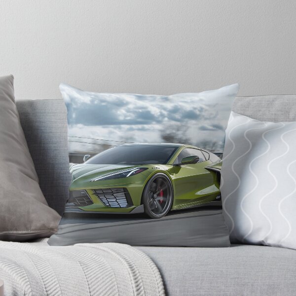 Item preview, Green Corvette E-Ray Poster – Electrified Muscle in Striking Green IX designed and sold by AutoPopStudio.