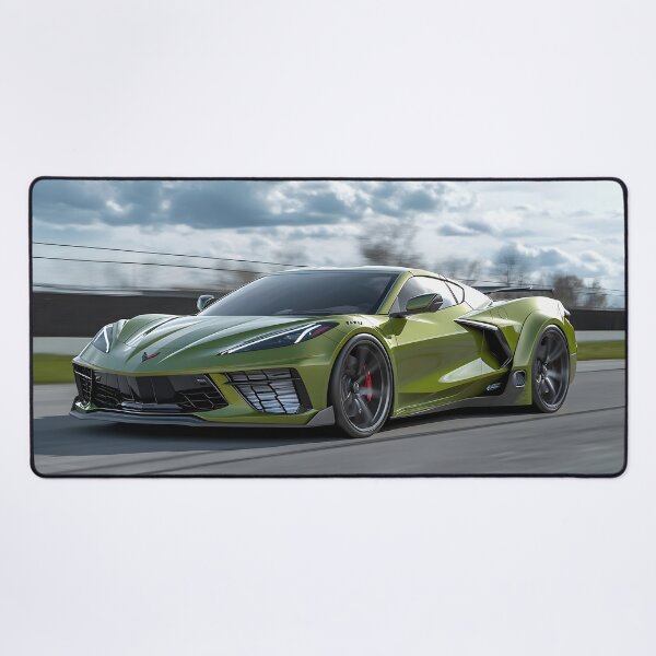 Item preview, Green Corvette E-Ray Poster – Electrified Muscle in Striking Green IX designed and sold by AutoPopStudio.
