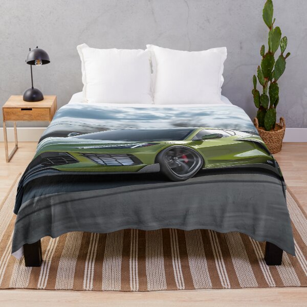 Item preview, Green Corvette E-Ray Poster – Electrified Muscle in Striking Green IX designed and sold by AutoPopStudio.