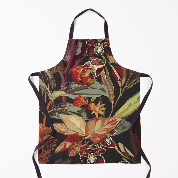 Item preview, Tropical vintage wild pattern, palm tree, orchid flowers and pomegranate fruit floral seamless border background. designed and sold by MatyKotiv.