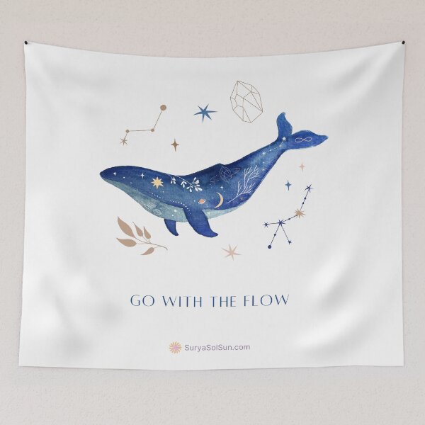 Item preview, Cosmic Whale Affirmation - Go With the Flow designed and sold by SuryaSolSun.