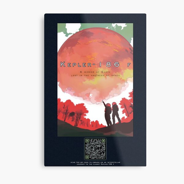 Item preview, Retro Sci-Fi Exoplanet Poster | Interactive QR Code designed and sold by FILMATIC.