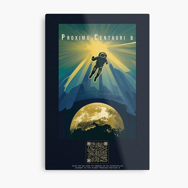 Item preview, Retro Sci-Fi Exoplanet Poster | Interactive QR Code designed and sold by FILMATIC.
