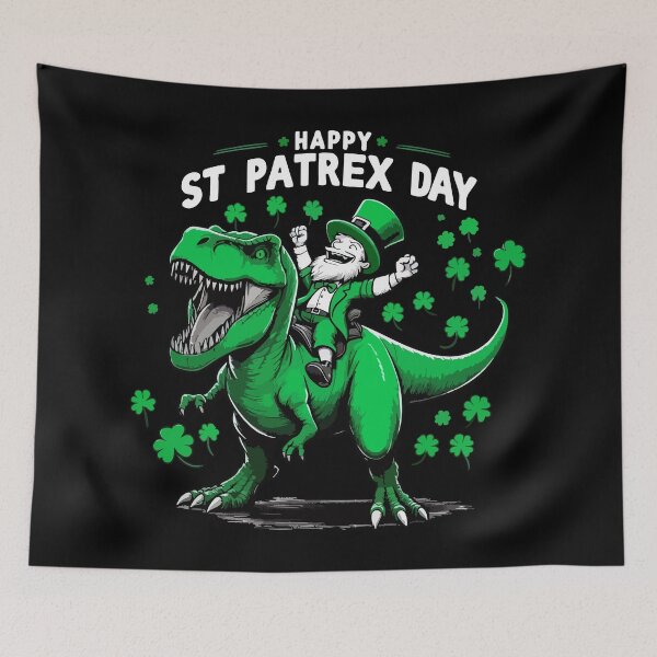 Item preview, Dinosaur Tyrannosaurus St Patricks Day Leprechaun designed and sold by TomFrontierArt.