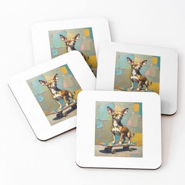 Item preview, Chihuahua skateboarding  designed and sold by Brush&Hue.