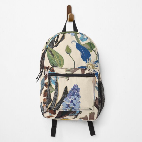 Item preview, Tropical vintage wild pattern, banana tree, exotic flowers and bird floral seamless border beige background. designed and sold by MatyKotiv.