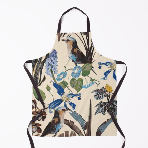 Item preview, Tropical vintage wild pattern, banana tree, exotic flowers and bird floral seamless border beige background. designed and sold by MatyKotiv.