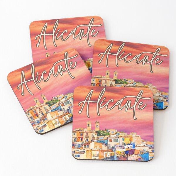 Item preview, Alicante Colorful Mediterranean Cityscape Print designed and sold by TuncGK.
