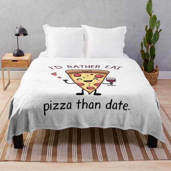 Item preview, Cute Pizza Slice Art - I'd Rather Eat Pizza Than Date T-Shirt & More designed and sold by Sarcasm HQ.