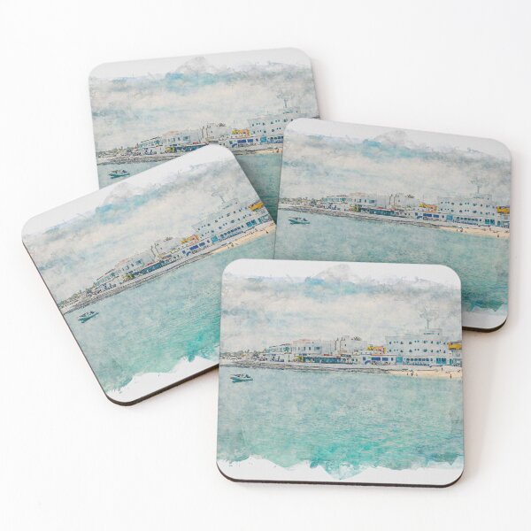 Item preview, Corralejo Fuerteventura Watercolour Effect Photo 2 designed and sold by GG WALL ART.
