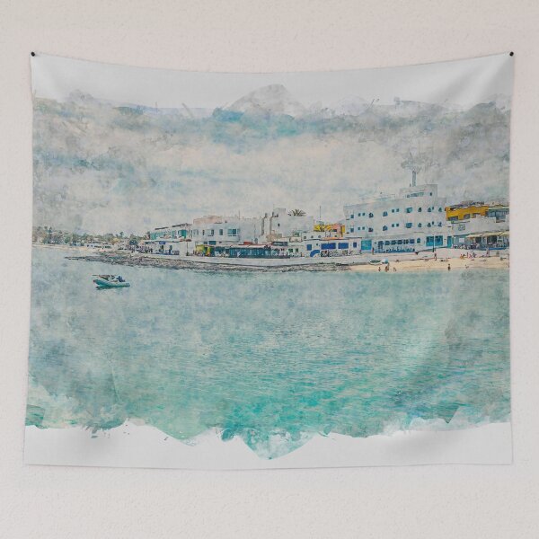 Item preview, Corralejo Fuerteventura Watercolour Effect Photo 2 designed and sold by GG WALL ART.