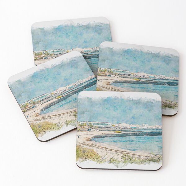 Item preview, Corralejo Fuerteventura Watercolour Effect Photo 3 designed and sold by GG WALL ART.