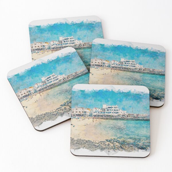 Item preview, Corralejo Fuerteventura Watercolour Effect Photo 4 designed and sold by GG WALL ART.