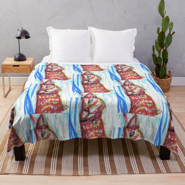 Item preview, Fiery Feline – Expressive Scribble Art with Bold Colors designed and sold by DipakSonarArt.
