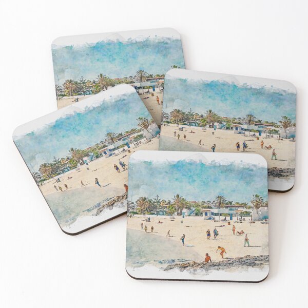 Item preview, Corralejo Fuerteventura Watercolour Effect Photo 5 designed and sold by GG WALL ART.