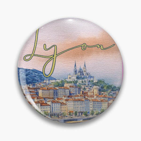 Item preview, Lyon Riverfront Cityscape Watercolor Poster designed and sold by TuncGK.