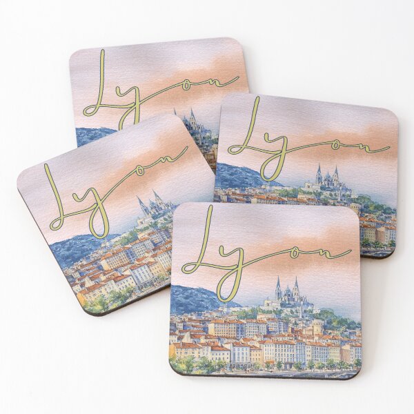 Item preview, Lyon Riverfront Cityscape Watercolor Poster designed and sold by TuncGK.