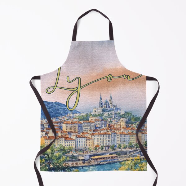 Item preview, Lyon Riverfront Cityscape Watercolor Poster designed and sold by TuncGK.