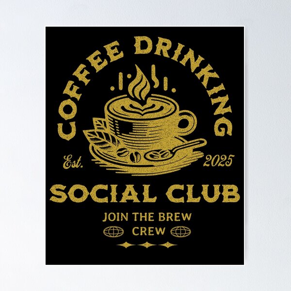 Artikel-Vorschau von Coffee Drinking Social Club – Vintage-Design für Koffeinliebhaber, designt und verkauft von SteelCityStyle.