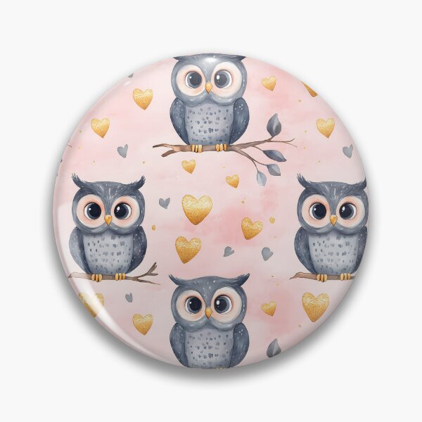Item preview, Charming pattern featuring owls and hearts designed and sold by Mariana Shymkovych.