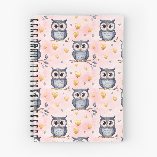 Item preview, Charming pattern featuring owls and hearts designed and sold by Mariana Shymkovych.