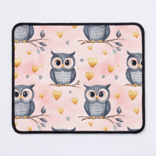 Item preview, Charming pattern featuring owls and hearts designed and sold by Mariana Shymkovych.