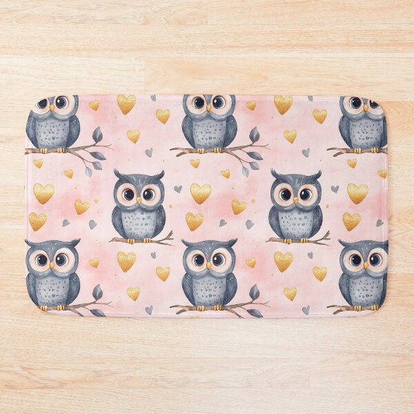 Item preview, Charming pattern featuring owls and hearts designed and sold by Mariana Shymkovych.