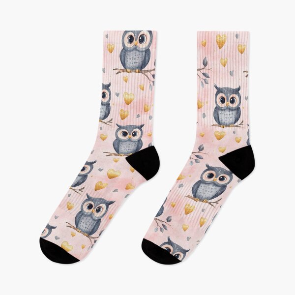 Item preview, Charming pattern featuring owls and hearts designed and sold by Mariana Shymkovych.