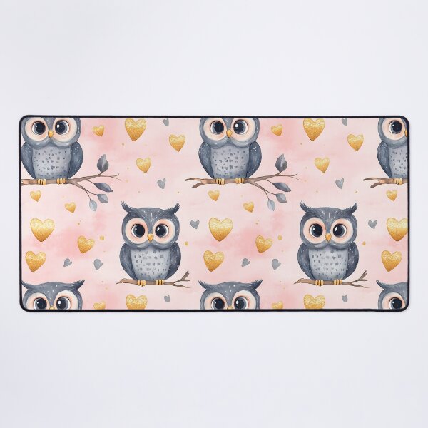 Item preview, Charming pattern featuring owls and hearts designed and sold by Mariana Shymkovych.