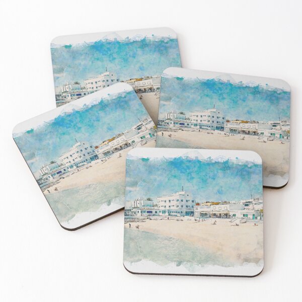 Item preview, Corralejo Fuerteventura Watercolour Effect Photo 13 designed and sold by GG WALL ART.