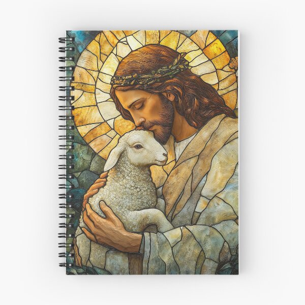 Item preview, Jesus and the Lamb Stained Glass designed and sold by AdamesArtStudio.