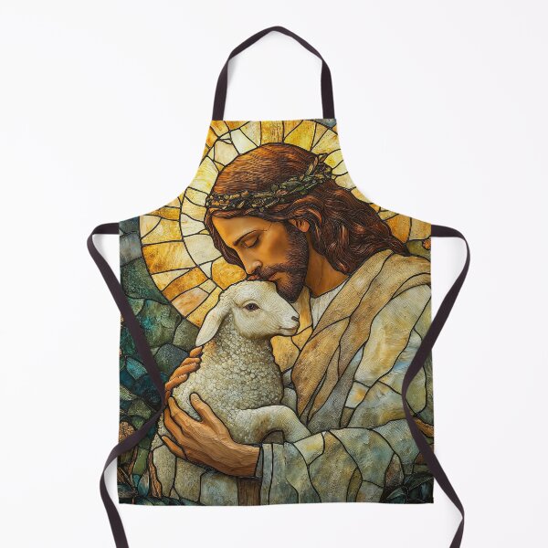 Item preview, Jesus and the Lamb Stained Glass designed and sold by AdamesArtStudio.
