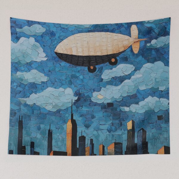 Item preview, Airship | Post-impressionist painting style designed and sold by ComicsFactory.