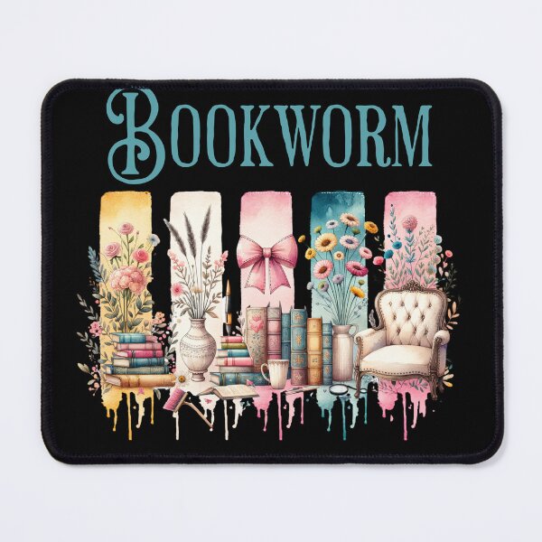 Item preview, Vintage Brush stroke Bookworm for reading woman and girls designed and sold by All Year Round.