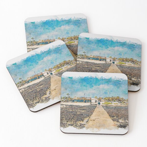 Item preview, Corralejo Fuerteventura Watercolour Effect Photo 25 designed and sold by GG WALL ART.