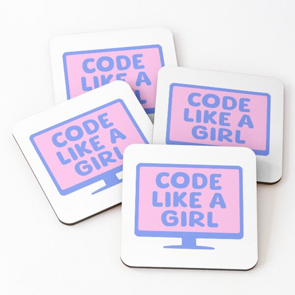 Item preview, Code Like A Girl! Pink And Blue designed and sold by PMCreative.