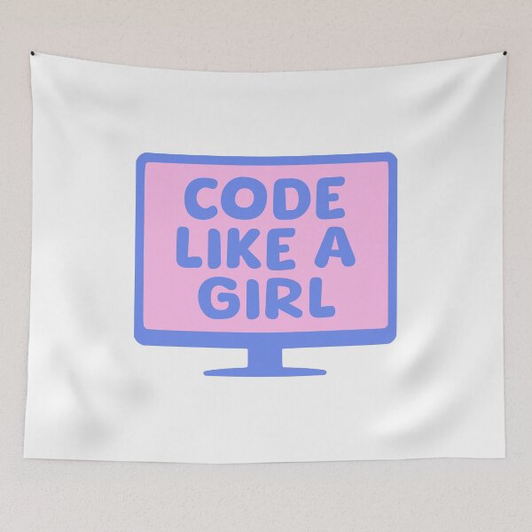 Item preview, Code Like A Girl! Pink And Blue designed and sold by PMCreative.
