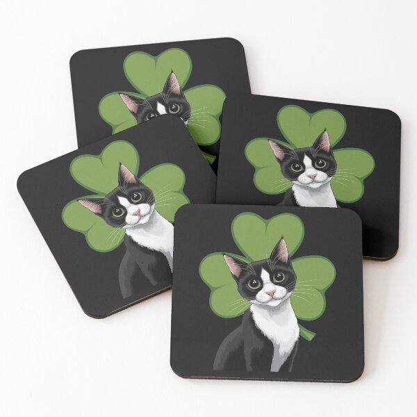 Item preview, Funny Black Cat Boy St Patrick day Shamrock Tuxedo Cat Lover designed and sold by TalalosART.